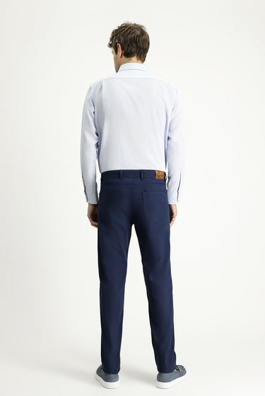Açık Lacivert Slim Fit Dar Kesim Likralı Kanvas / Chino Pantolon