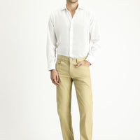 Açık Bej Slim Fit Dar Kesim Likralı Kanvas / Chino Pantolon
