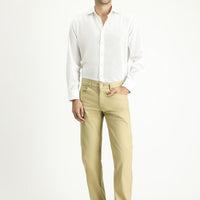 Açık Bej Slim Fit Dar Kesim Likralı Kanvas / Chino Pantolon