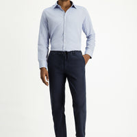 Koyu Lacivert Regular Fit Beli Lastikli İpli Likralı Pantolon