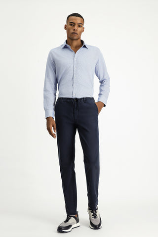 Koyu Lacivert 6 Drop Regular Fit Standart Kesim Beli Lastikli ?pli Likral? Jogger Pantolon-Ki??l?