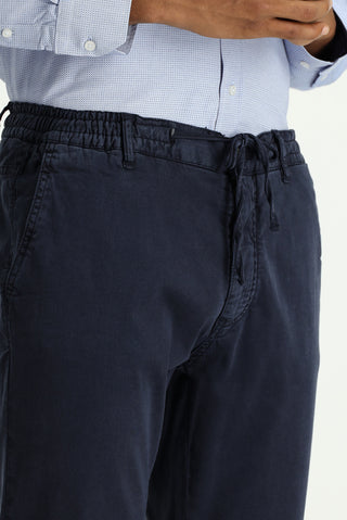  Koyu Lacivert Regular Fit Standart Kesim Beli Lastikli İpli Likralı Jogger Pantolon