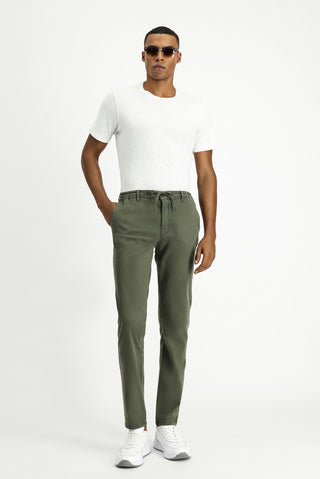  Asker Haki 6 Drop Regular Fit Standart Kesim Beli Lastikli İpli Likralı Jogger Pantolon