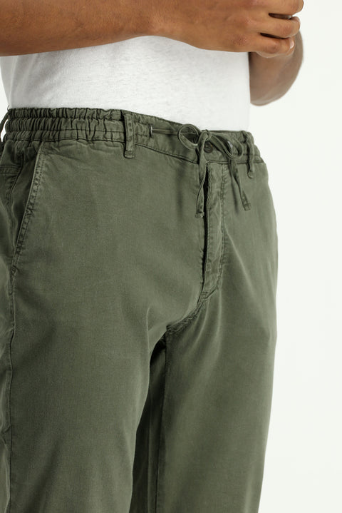 Asker Haki 6 Drop Regular Fit Standart Kesim Beli Lastikli İpli Likralı Jogger Pantolon