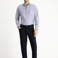 Koyu Lacivert Slim Fit Dar Kesim Likralı Kanvas / Chino Pantolon