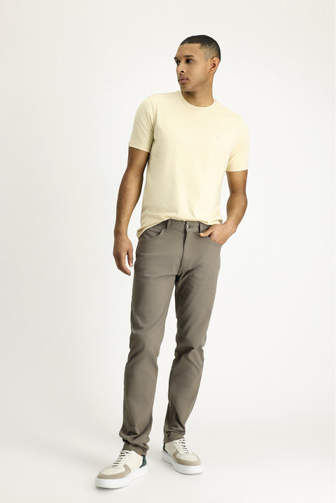 Orta Vizon 7 Drop Slim Fit Dar Kesim Likralı Kanvas / Chino Pantolon