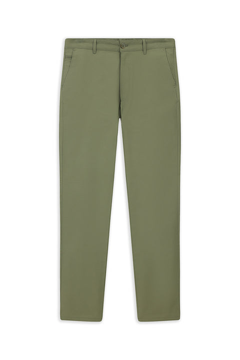 Orta Haki 7 Drop Slim Fit Dar Kesim Desenli Likralı Kanvas / Chino Pantolon