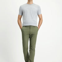 Orta Haki Slim Fit Dar Kesim Desenli Likralı Kanvas / Chino Pantolon