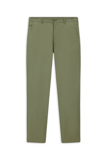 Orta Haki Relaxed Fit Rahat Kesim Desenli Likralı Kanvas / Chino Pantolon