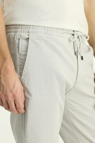  Aç?k Gri 4 Drop Relaxed Fit Rahat Kesim Beli Lastikli ?pli Desenli Likral? Jogger Pantolon-Ki??l?