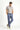 Koyu Havacı Slim Fit Dar Kesim Beli Lastikli İpli Desenli Likralı Pantolon