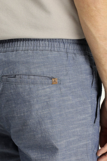 Koyu Havacı Slim Fit Dar Kesim Beli Lastikli İpli Desenli Likralı Pantolon