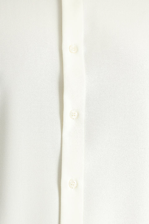 Beyaz Uzun Kol Slim Fit Dar Kesim Desenli Gömlek