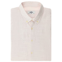 Pembe Büyük Beden Uzun Kol Desenli Pamuk Düğmeli Yaka Gömlek