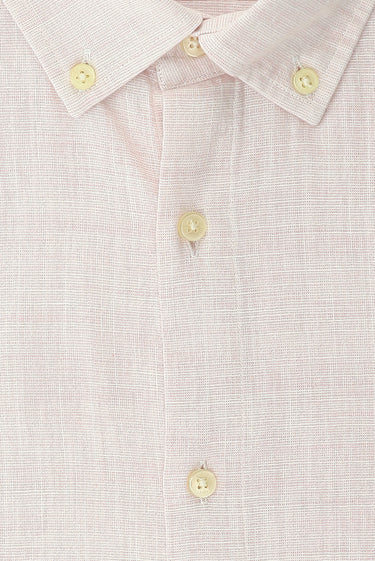  Pembe Büyük Beden Uzun Kol Desenli Pamuk Düğmeli Yaka Gömlek