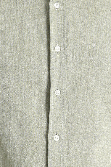 Fıstık Yeşili Uzun Kol Regular Fit Desenli Spor Pamuk Düğmeli Yaka Gömlek