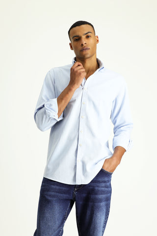  Uçuk Mavi Uzun Kol Regular Fit Oxford Pamuk Gömlek