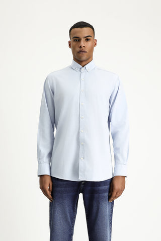  Uçuk Mavi Uzun Kol Regular Fit Oxford Pamuk Gömlek