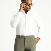 Beyaz Uzun Kol Regular Fit Oxford Pamuk Gömlek