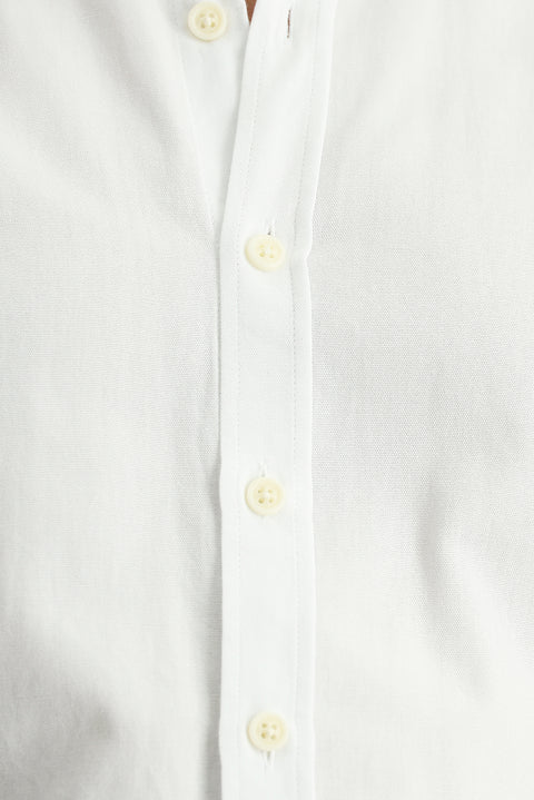 Beyaz Uzun Kol Regular Fit Oxford Pamuk Gömlek