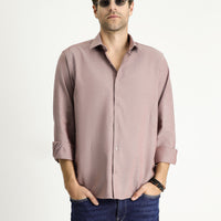 Açık Bordo Uzun Kol Regular Fit Spor Pamuk Gömlek