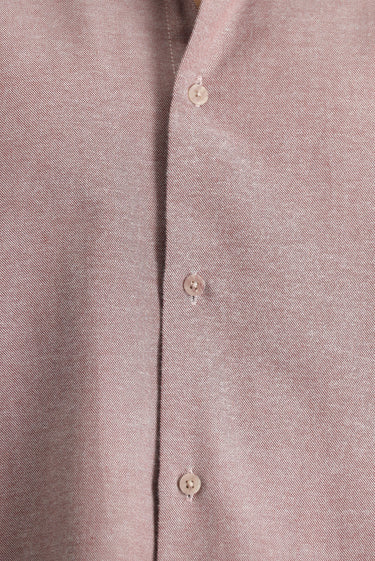 Açık Bordo Uzun Kol Regular Fit Spor Pamuk Gömlek