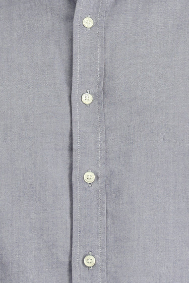 Orta Lacivert Uzun Kol Regular Fit Düğmeli Yaka Oxford Pamuk Gömlek