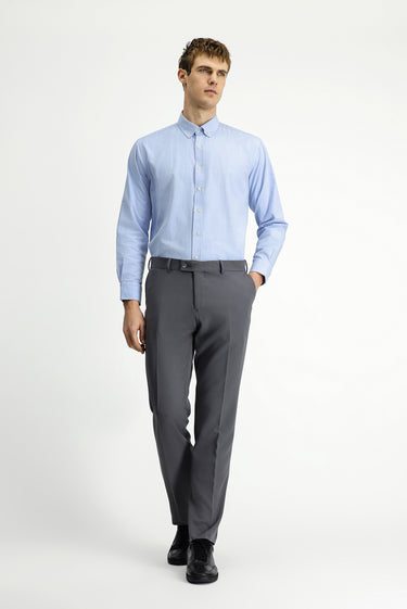 Uçuk Mavi Uzun Kol Regular Fit Düğmeli Yaka Oxford Pamuk Gömlek