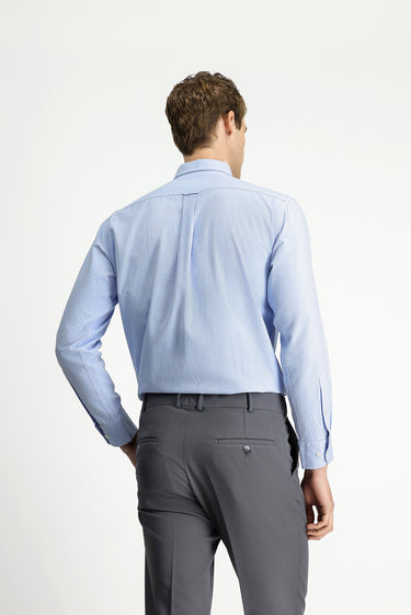 Uçuk Mavi Uzun Kol Regular Fit Düğmeli Yaka Oxford Pamuk Gömlek