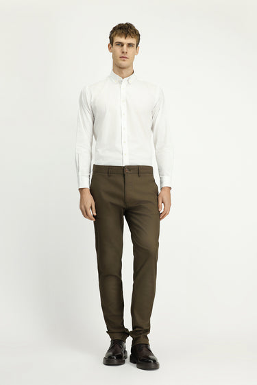 Beyaz Uzun Kol Regular Fit Düğmeli Yaka Oxford Pamuk Gömlek