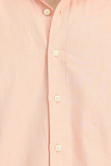 Orta Turuncu Uzun Kol Regular Fit Düğmeli Yaka Oxford Pamuk Gömlek