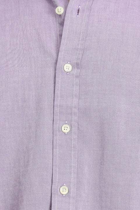 Lilac Long Sleeve Regular Fit Button-Down Collar Cotton Oxford Shirt