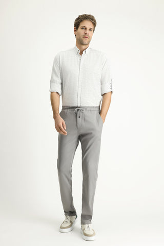  Aç?k Lacivert Uzun Kol Regular Fit Desenli Spor Pamuklu Dü?meli Yaka Gömlek-Ki??l?