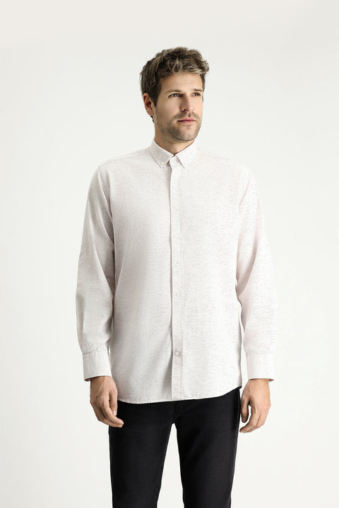 Mürdüm Uzun Kol Regular Fit Desenli Spor Pamuklu Düğmeli Yaka Gömlek