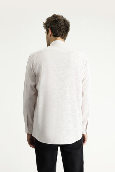 Mürdüm Uzun Kol Regular Fit Desenli Spor Pamuklu Düğmeli Yaka Gömlek