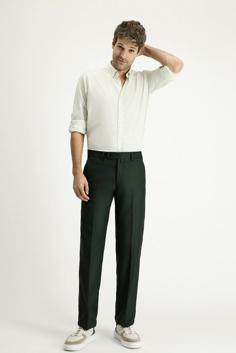 Çağla Yeşili Uzun Kol Regular Fit Desenli Spor Pamuklu Düğmeli Yaka Gömlek