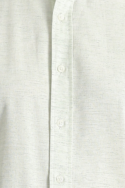 Çağla Yeşili Uzun Kol Regular Fit Desenli Spor Pamuklu Düğmeli Yaka Gömlek