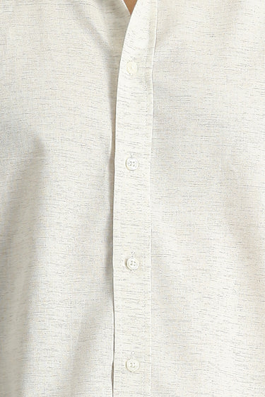 Açık Vizon Uzun Kol Regular Fit Desenli Spor Pamuklu Düğmeli Yaka Gömlek