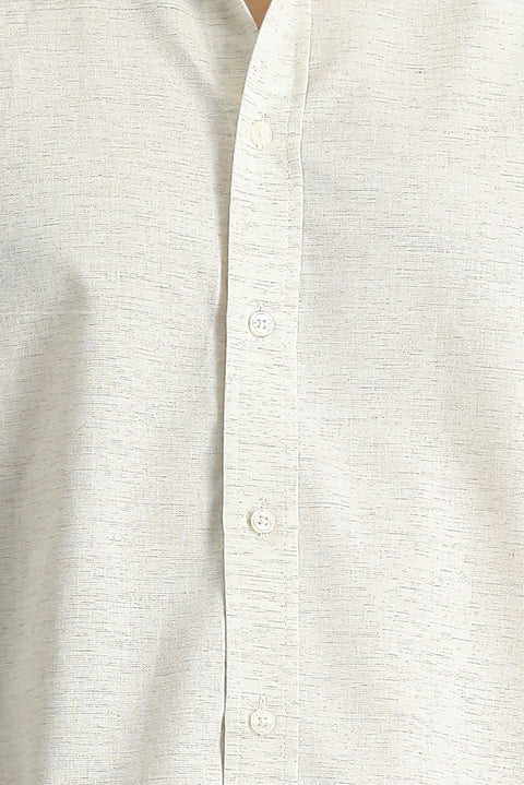 Açık Vizon Uzun Kol Regular Fit Desenli Spor Pamuklu Düğmeli Yaka Gömlek