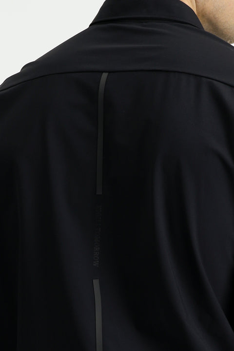 Siyah Techno-Line Uzun Kol Regular Fit Likralı Düğmeli Yaka Gömlek