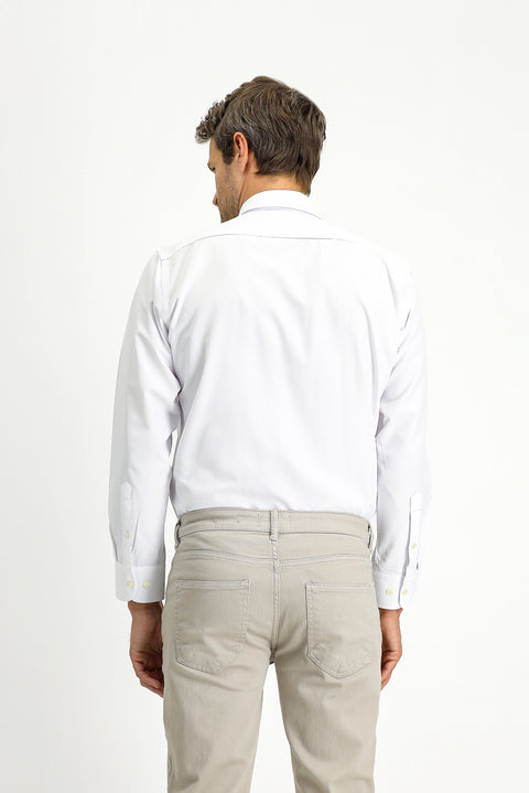 Beyaz Uzun Kol Regular Fit Oxford Pamuklu Kolay Ütülenebilir Gömlek