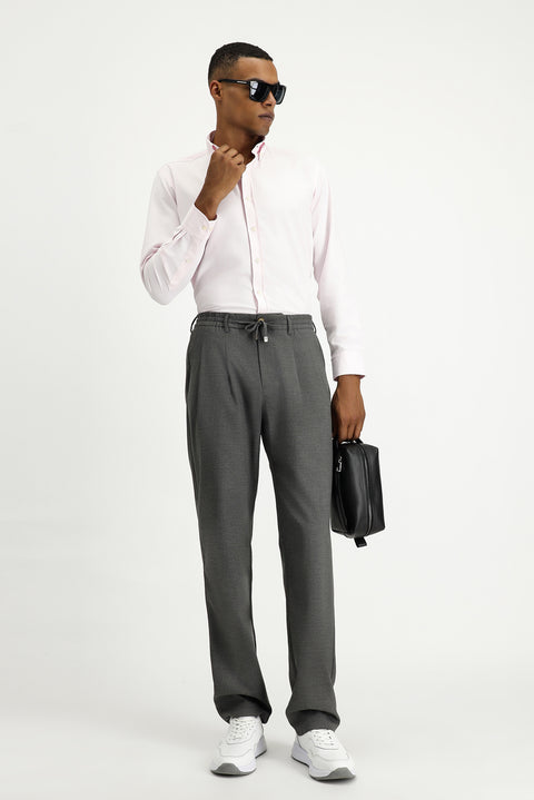 Toz Pembe Uzun Kol Regular Fit Oxford Pamuklu Kolay Ütülenebilir Gömlek