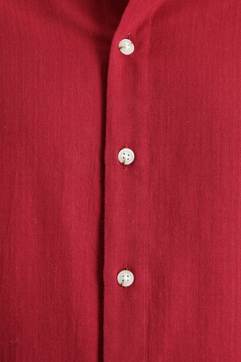 Koyu Kırmızı Uzun Kol Regular Fit Spor Pamuk Gömlek