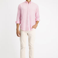Dusty Pink Long Sleeve Regular Fit Sport Cotton Shirt