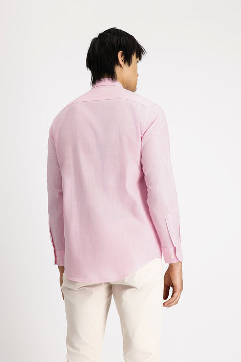 Dusty Pink Long Sleeve Regular Fit Sport Cotton Shirt
