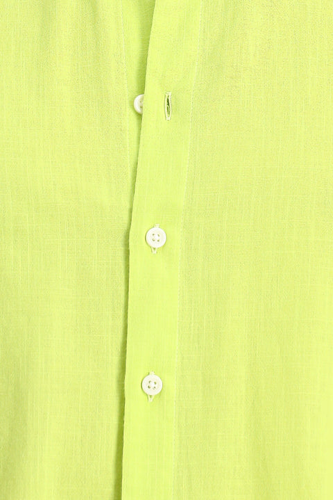 Pistachio Green Long Sleeve Regular Fit Cotton Sport Shirt
