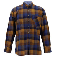 Light Brown Long Sleeve Regular Fit Plaid Shirt
