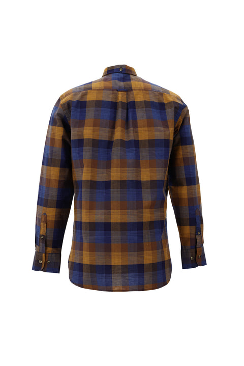 Light Brown Long Sleeve Regular Fit Plaid Shirt