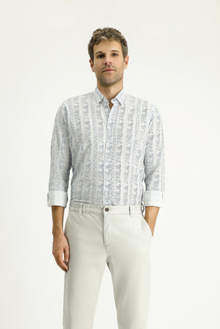  Mavi Uzun Kol Slim Fit Dar Kesim Gömlek