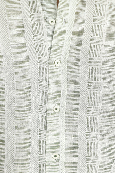 Açık Haki Uzun Kol Slim Fit Dar Kesim Gömlek